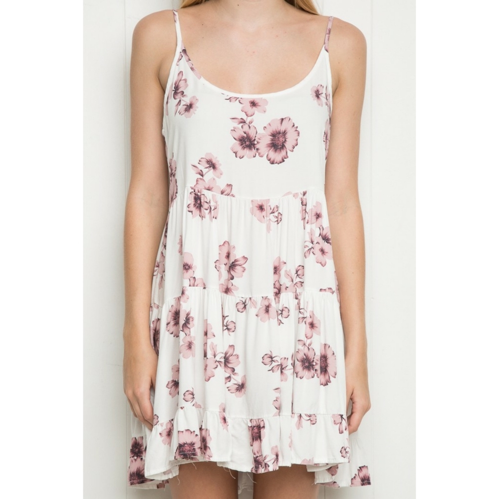 Brandy Melville Jada Dress Backless white pink S